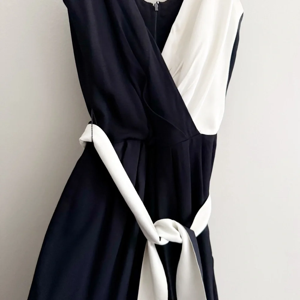 Vintage 90s Color-block Black and White Jumpsuit women’s small